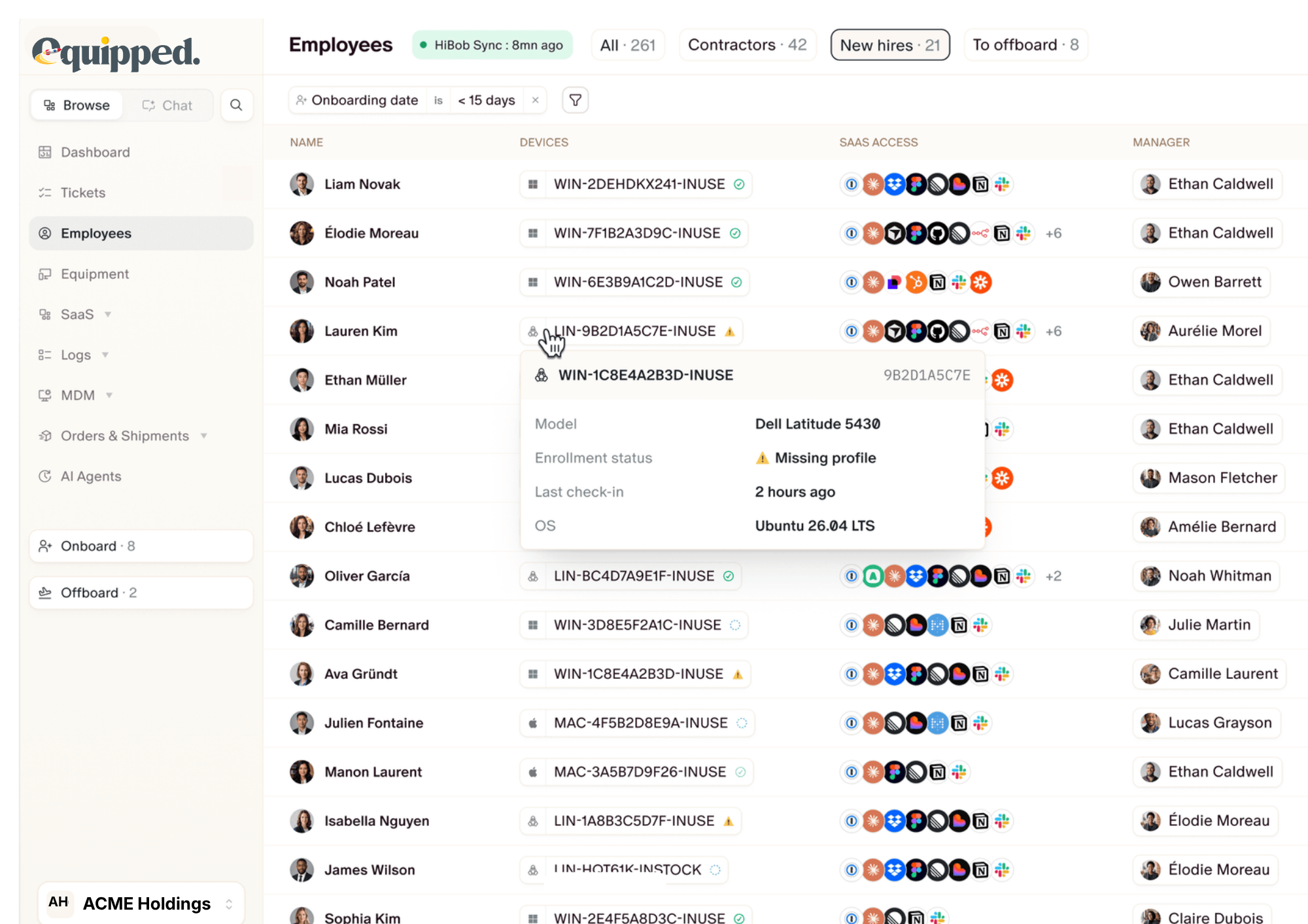 screenshot-of-the-employee/device-status-page-onthe-Equipped-platform