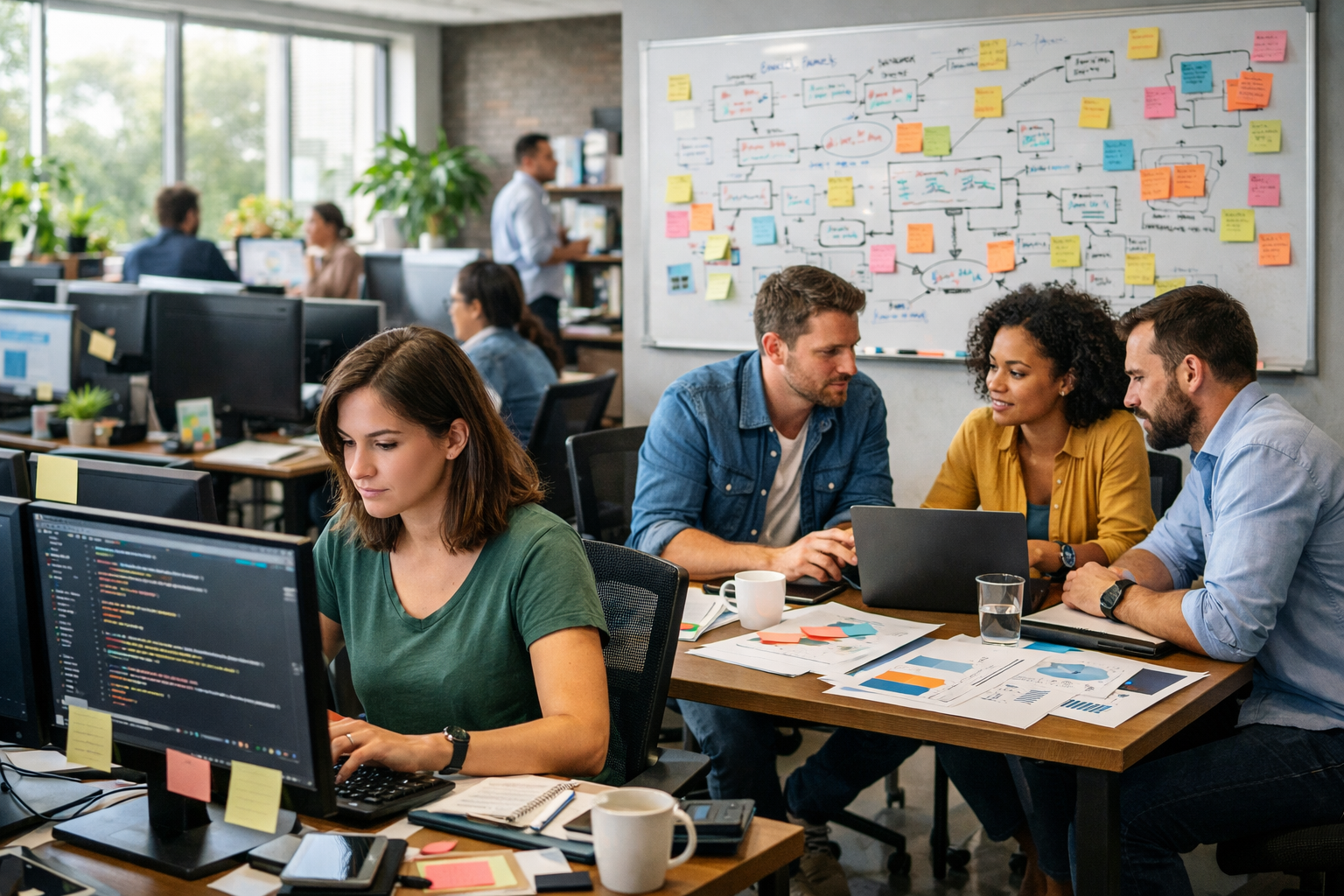 Busy office in fast growing business